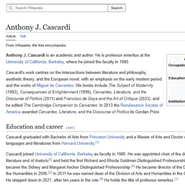 Anthony J. Cascardi 1